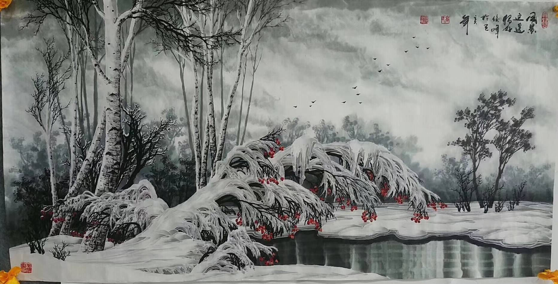 河北工艺美术学校,2011年就读于中国国家画院于志学冰雪山水画高研班