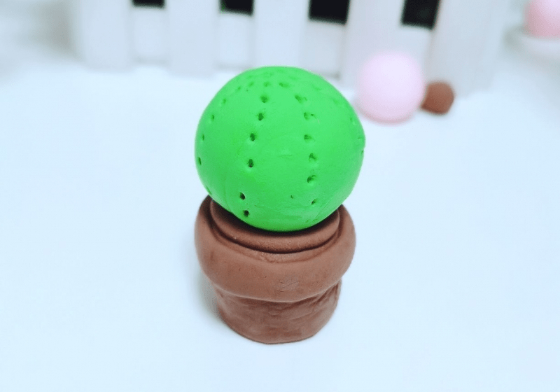 【暑期乐悠悠】仙人球小盆栽_粘土