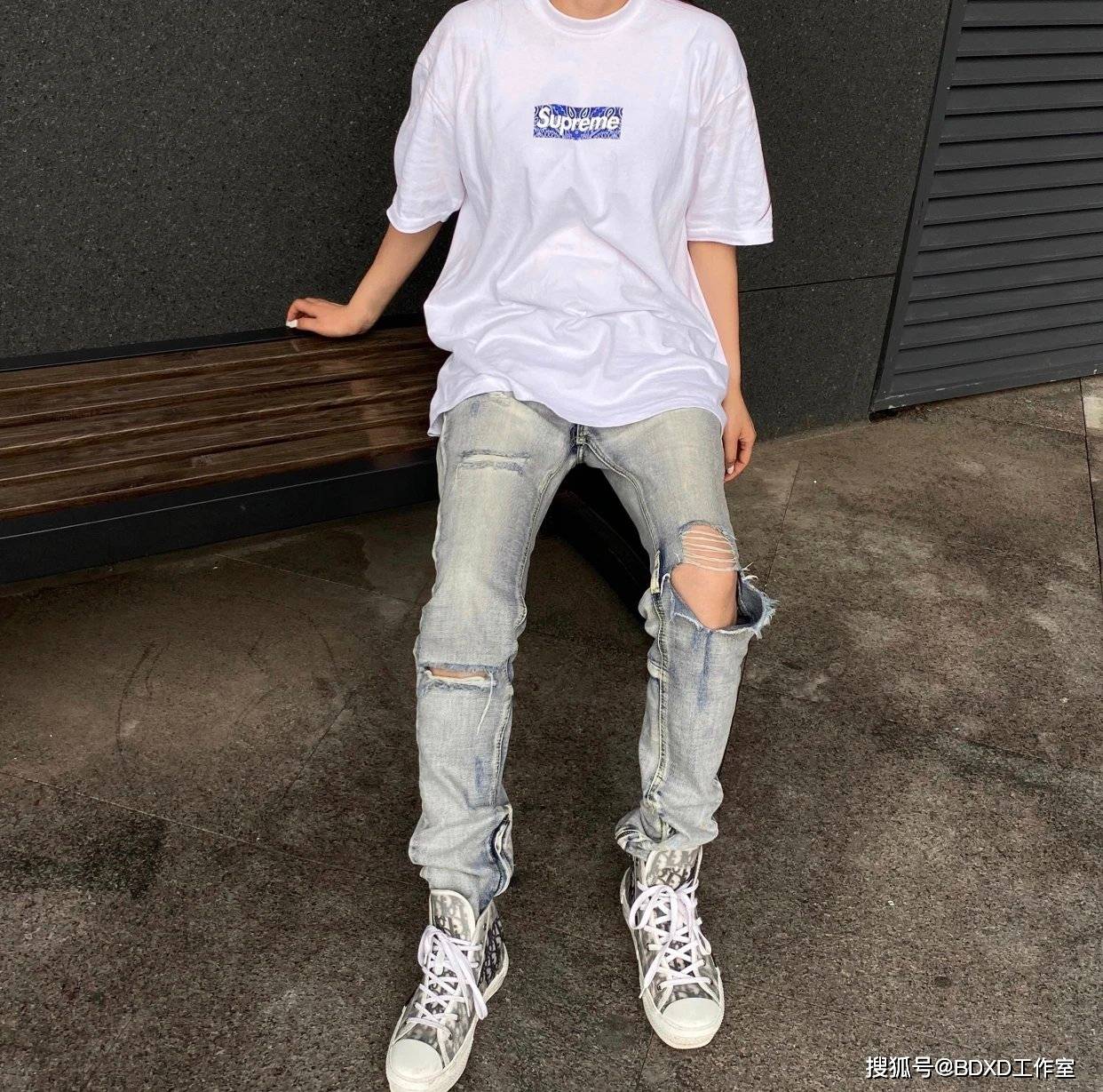 细节|Sup 19FW Bandana Box Logo 腰果花T恤