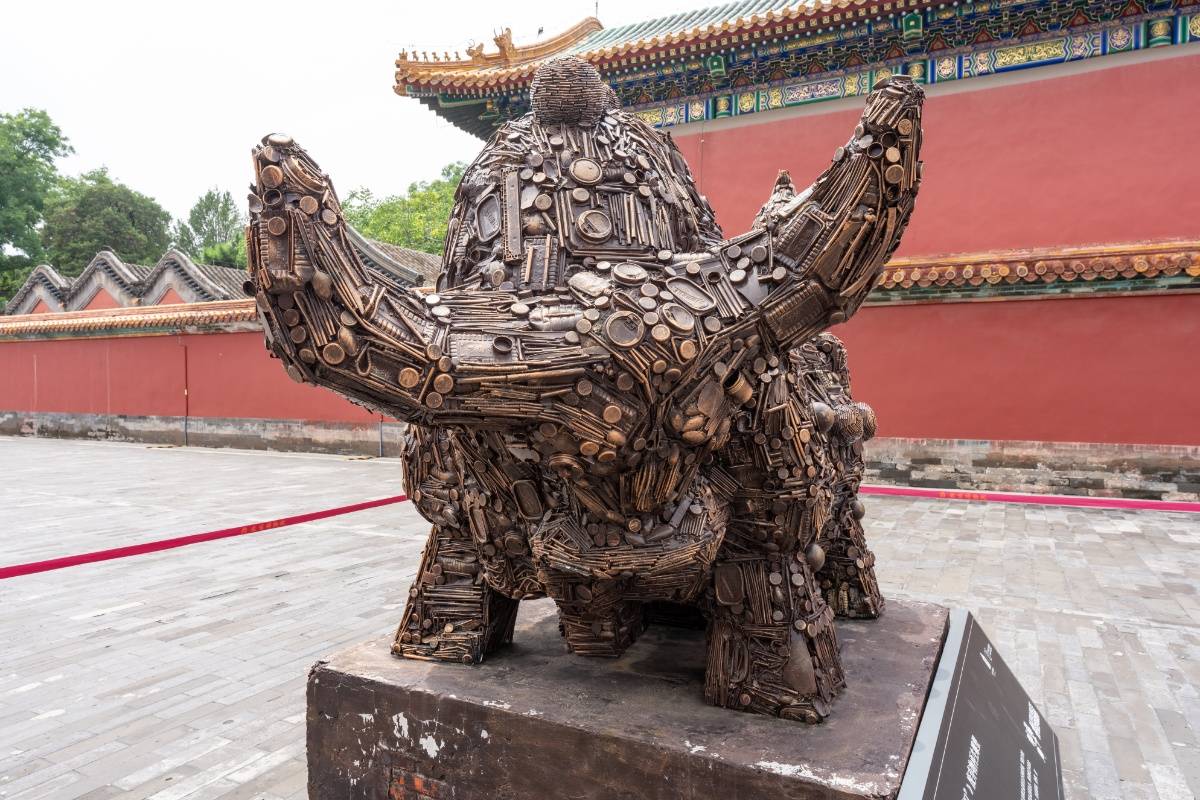 北京故宫打造"零废弃"博物馆 再生雕塑展出