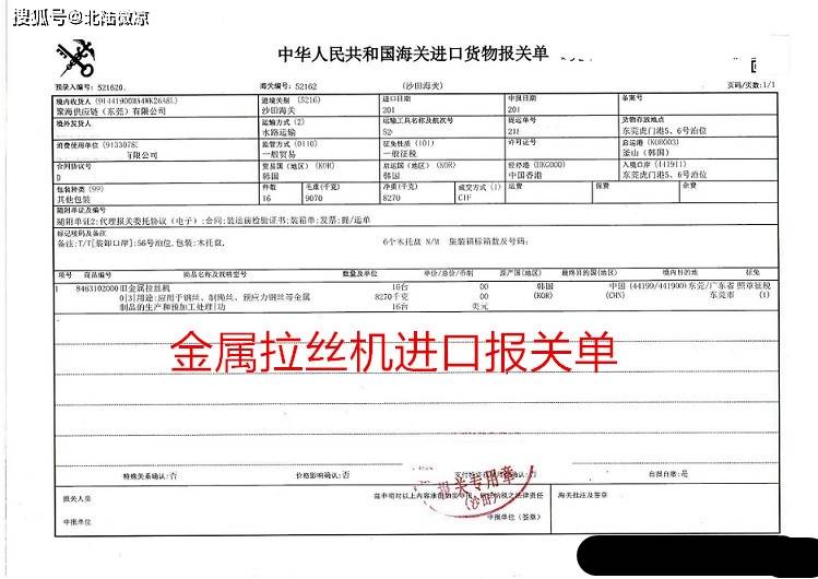 海关进出口回执单 来自搜狐网