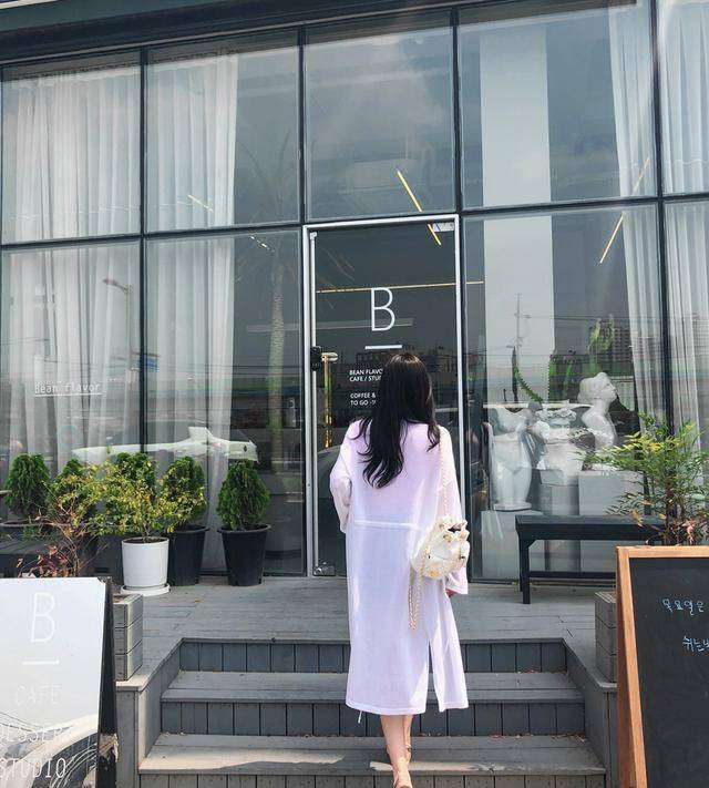 初夏|韩国模特孙允珠韩版长款通气防晒白色针织开衫网拍