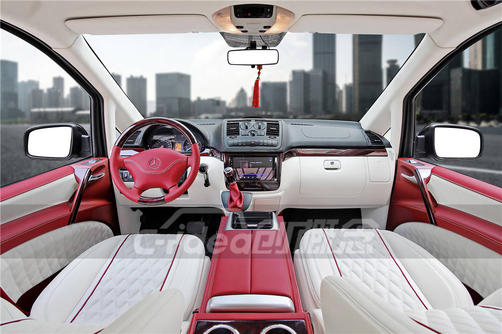 深圳奔驰威霆商务车内饰改装撞色搭配让你眼前一亮