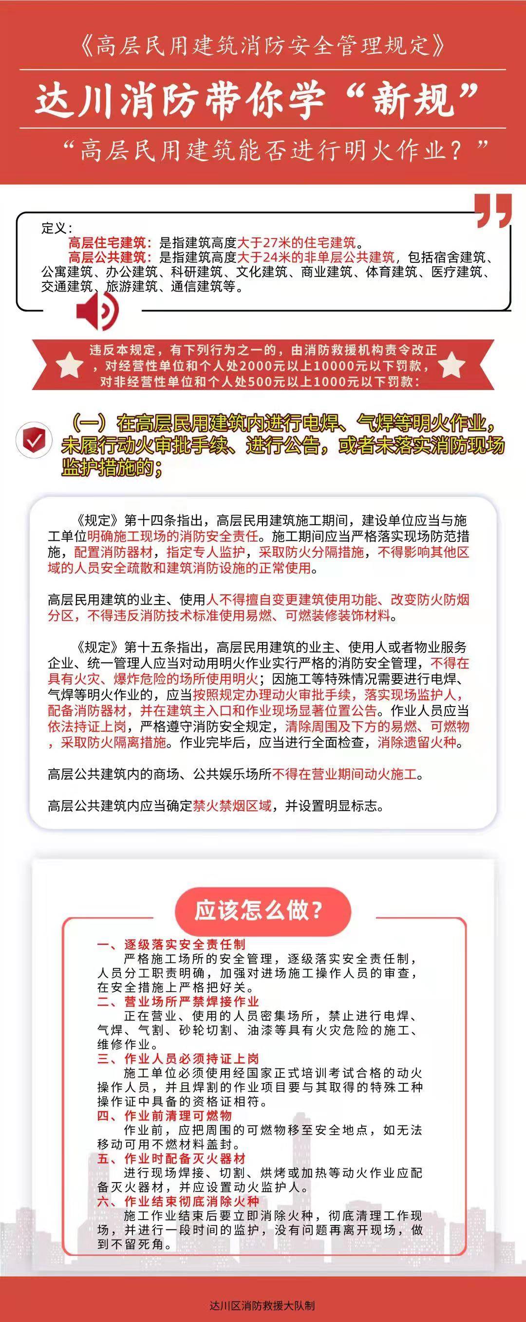 达州市达川消防带你学 新规 高层民用建筑能否进行明火作业 气焊
