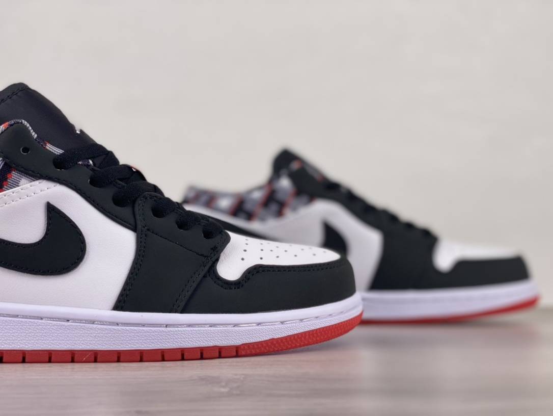 鞋跟|乔丹 Air Jordan 1 Low Quai 54 黑白红熊猫低帮运动鞋