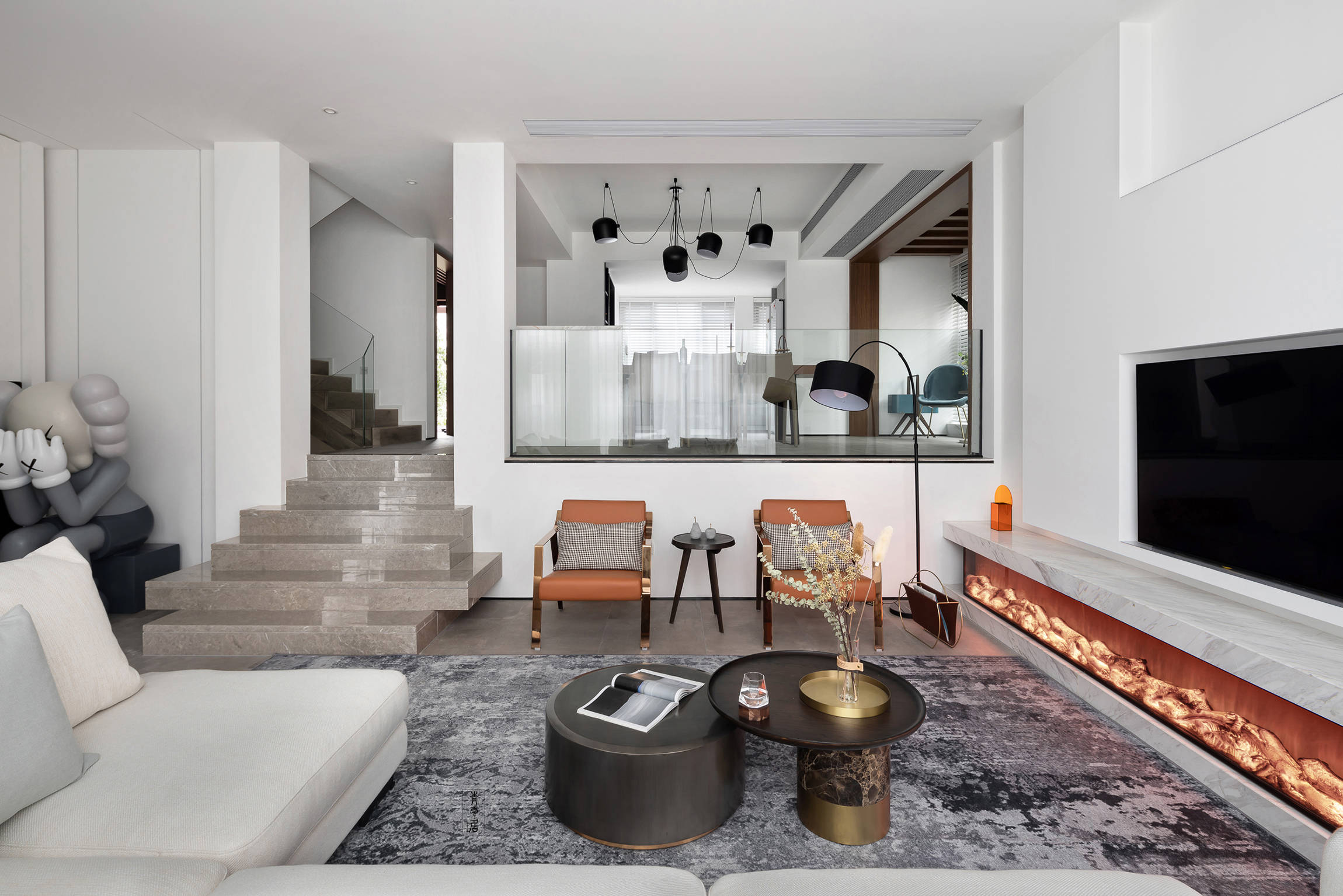 贵阳三层别墅装修设计案例,现代极简风格!