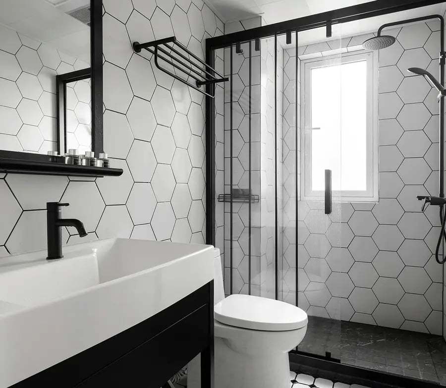 红珊兰六边形石晶墙板 卫生间改造干法施工快装