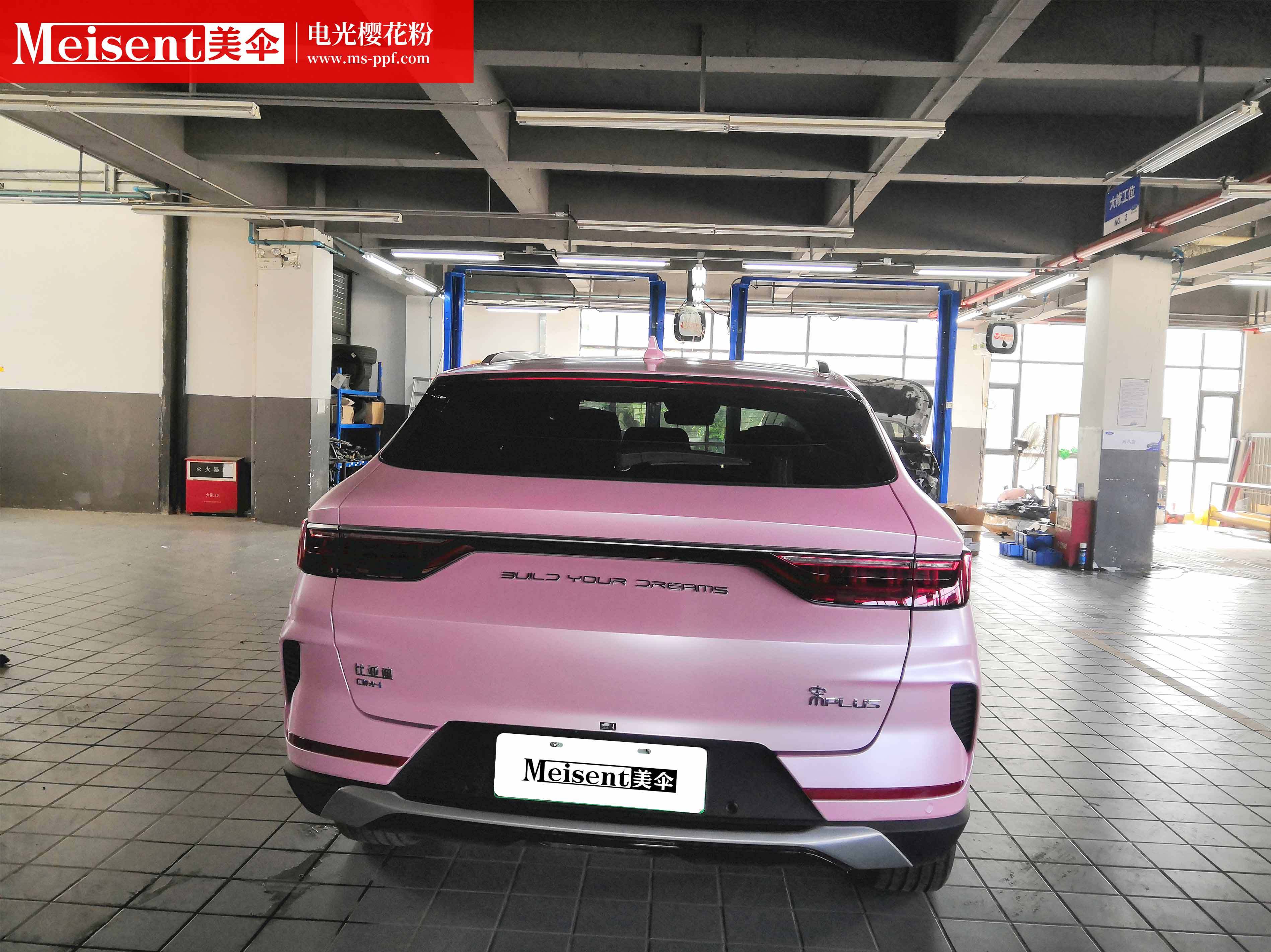 美国meisent美伞进口高端改色膜 电光樱花粉--比亚迪宋