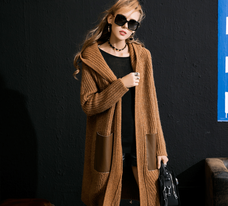 气息 秋风拂面,长款针织衫穿在身上保暖又美腻