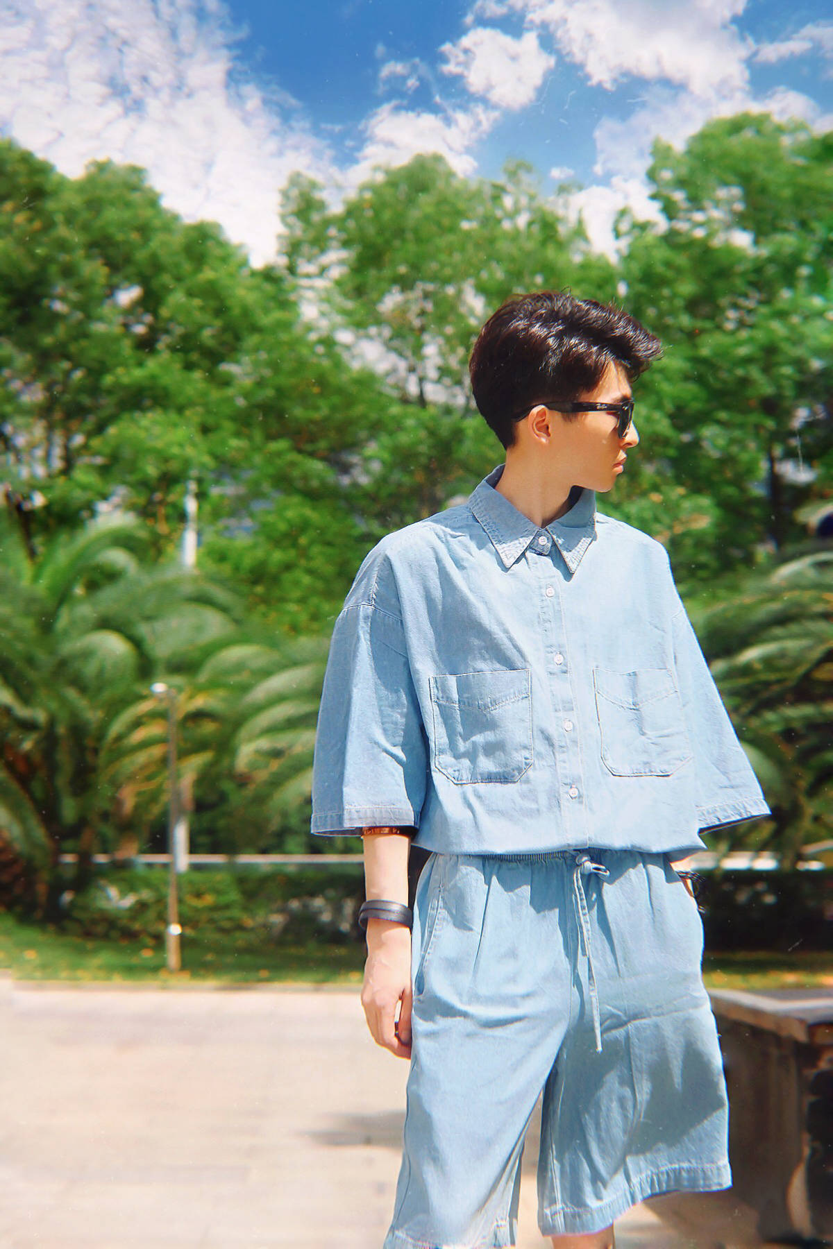 时尚男士时尚丨 牛仔衬衫套装