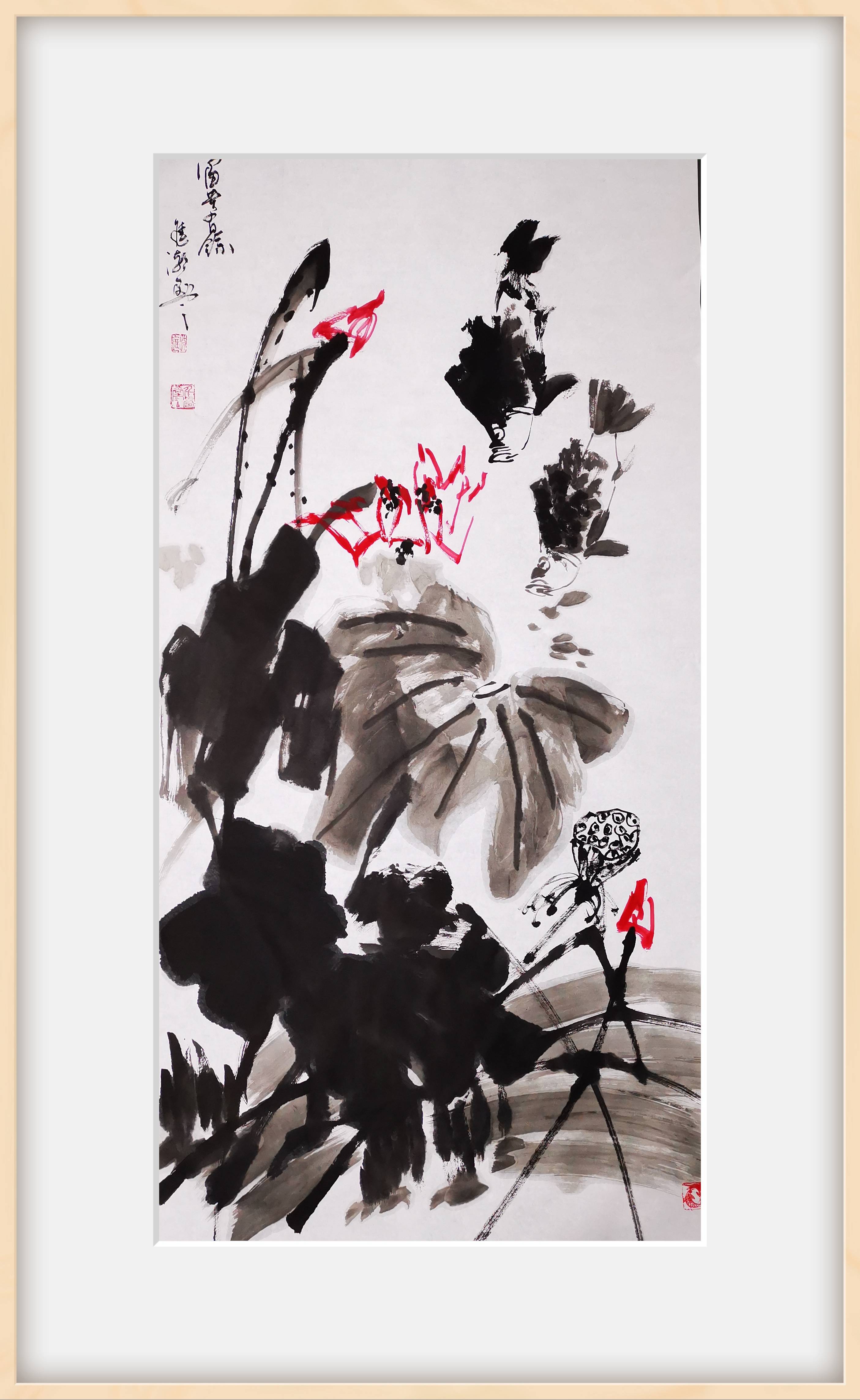 李进潮画家中原一笔画鱼人_国画院_作品_中国