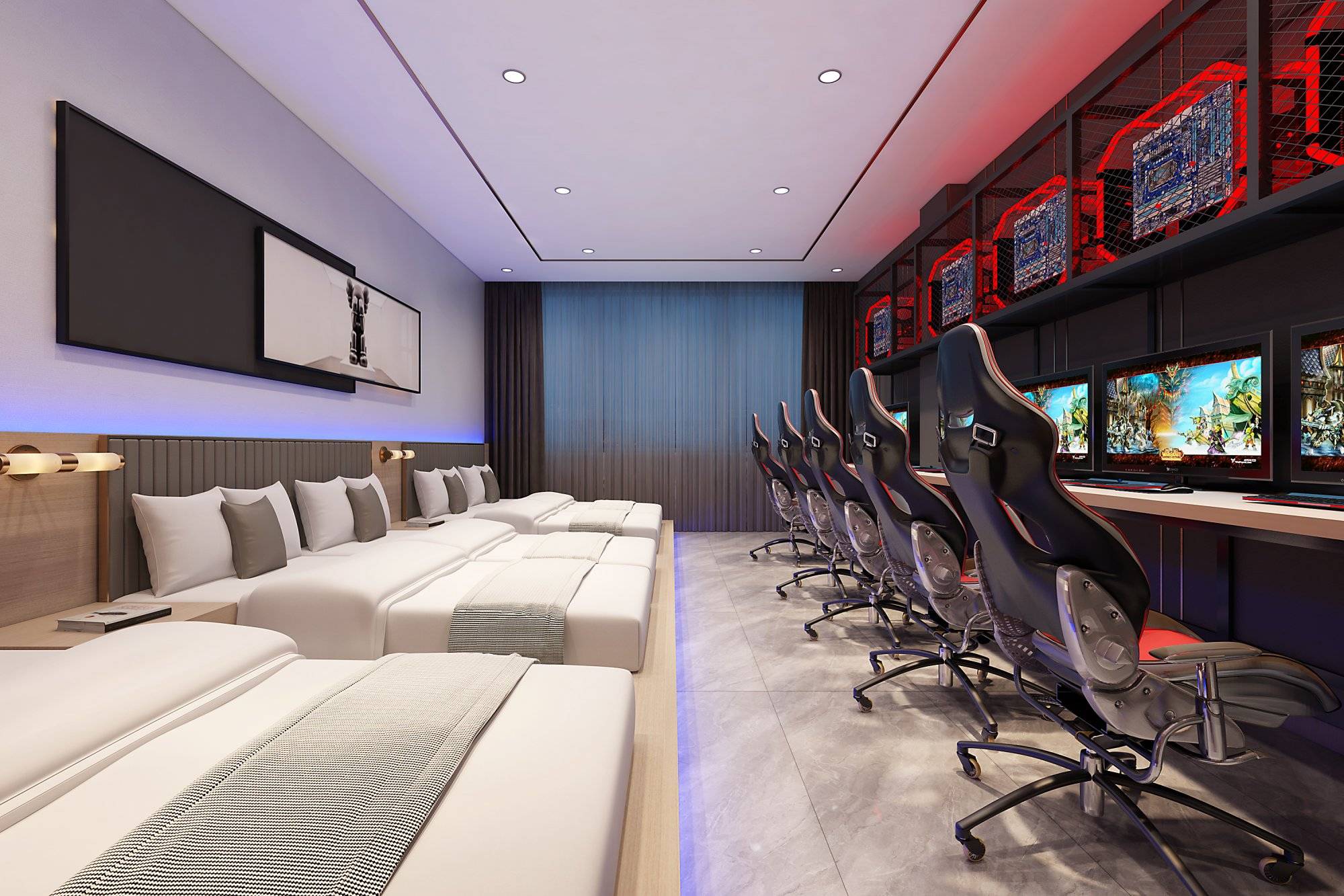 电竞酒店轻奢风格不受层高影响一样出彩