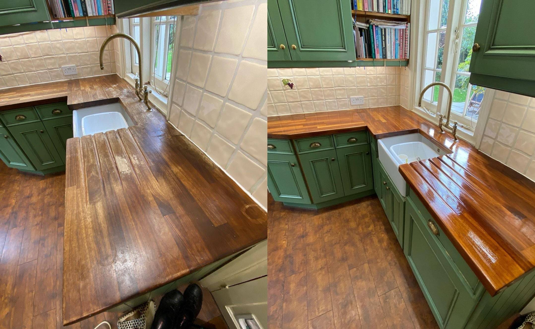 分享一些实木家具涂刷木蜡油前后的对比瞬间