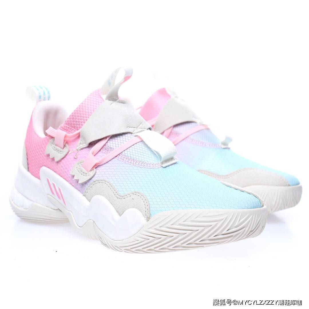 文化 Adidas Trae Young 1&quot;Cotton Candy&quot;特雷·杨1代低帮运动篮球鞋 H689