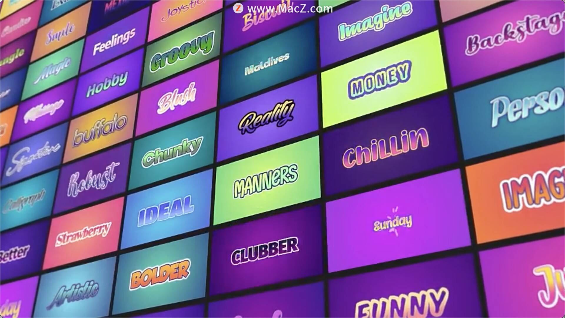 pr模板-300个创意彩色渐变弹跳文字标题动画creative pop ups pack