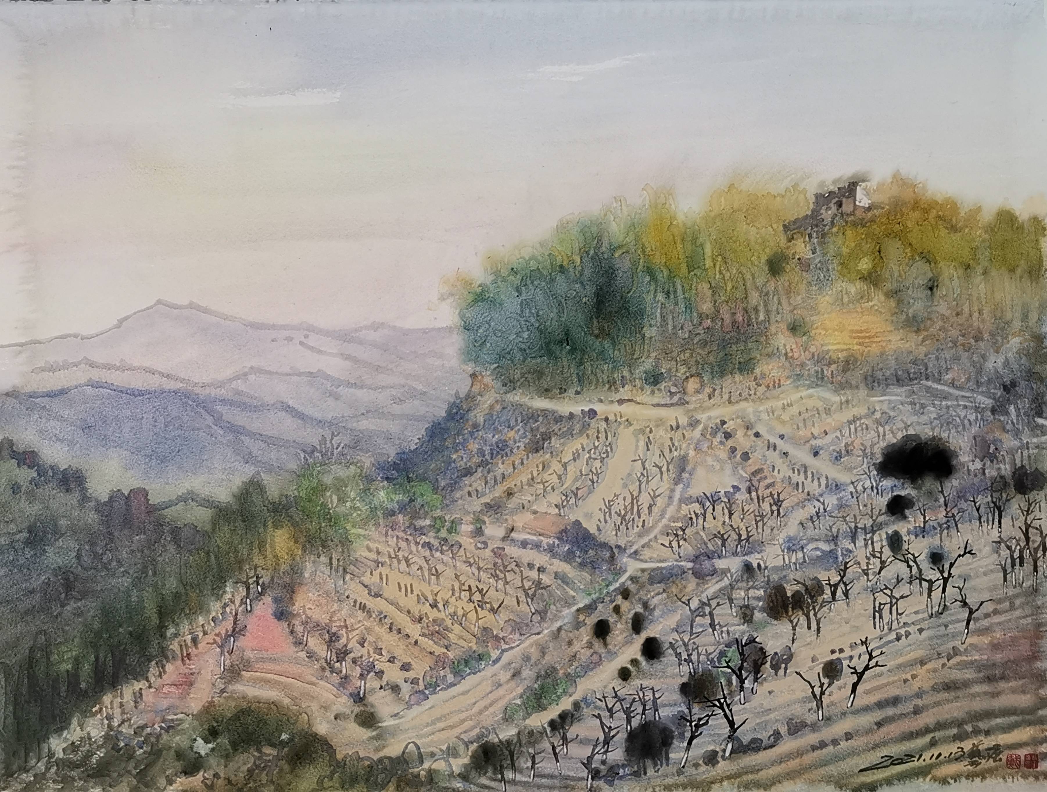 《福虎贺岁61翰墨迎春—当代艺术名家戴毅强作品展》_cm_水彩画