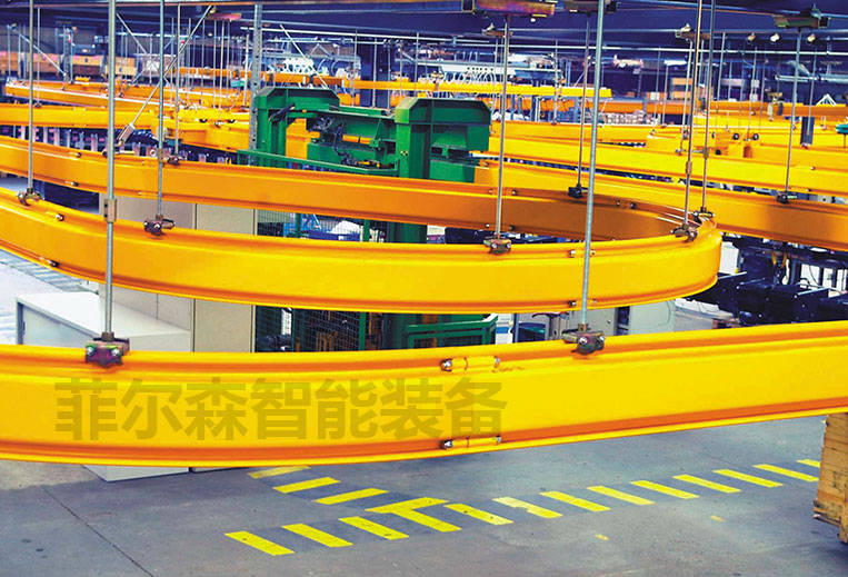 工位装配线中的铝合金环形轨道起重机