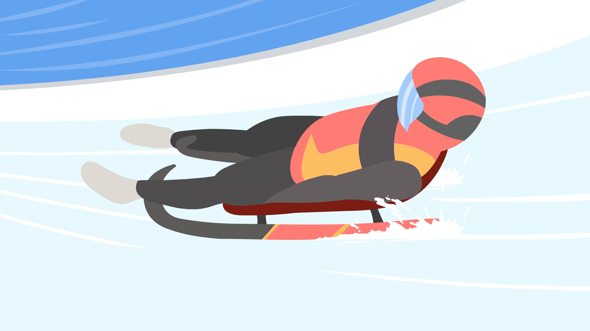冬奥会雪橇绘画图片