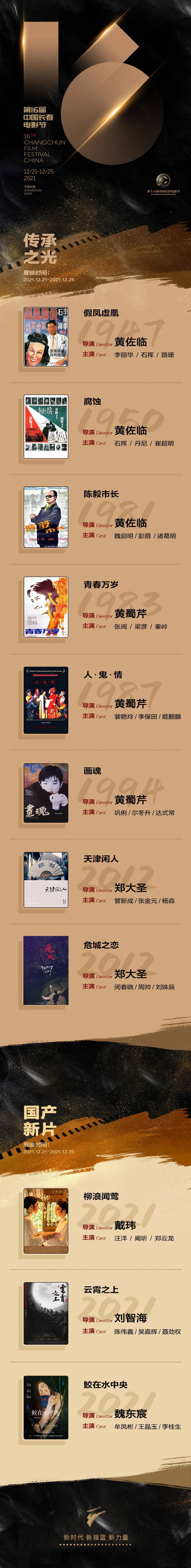 第16届中国长春电影节公布片单 共设8个主题展映单元