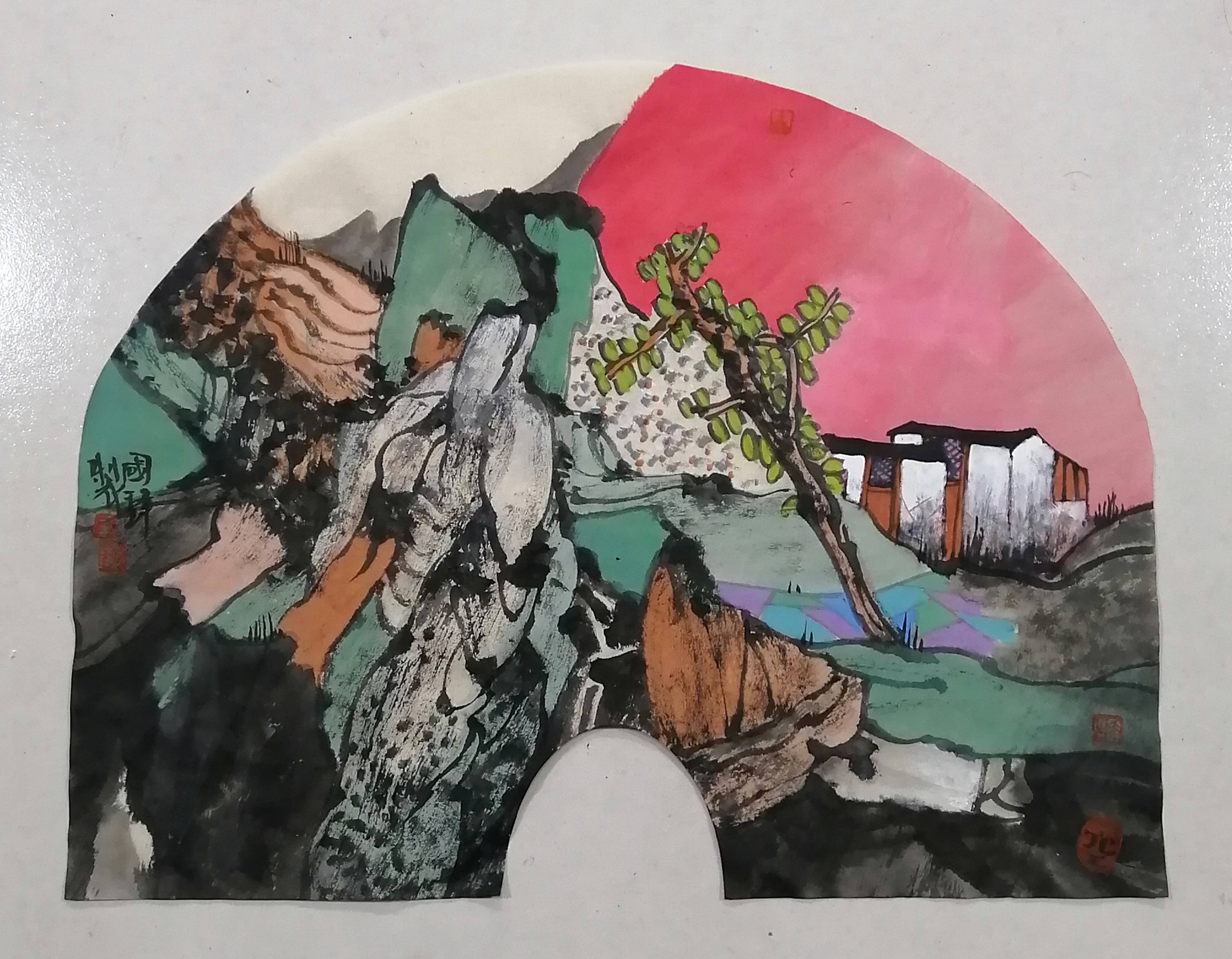 重彩山水画家王国峰作品欣赏新闻来源策展人韩天杰工作室