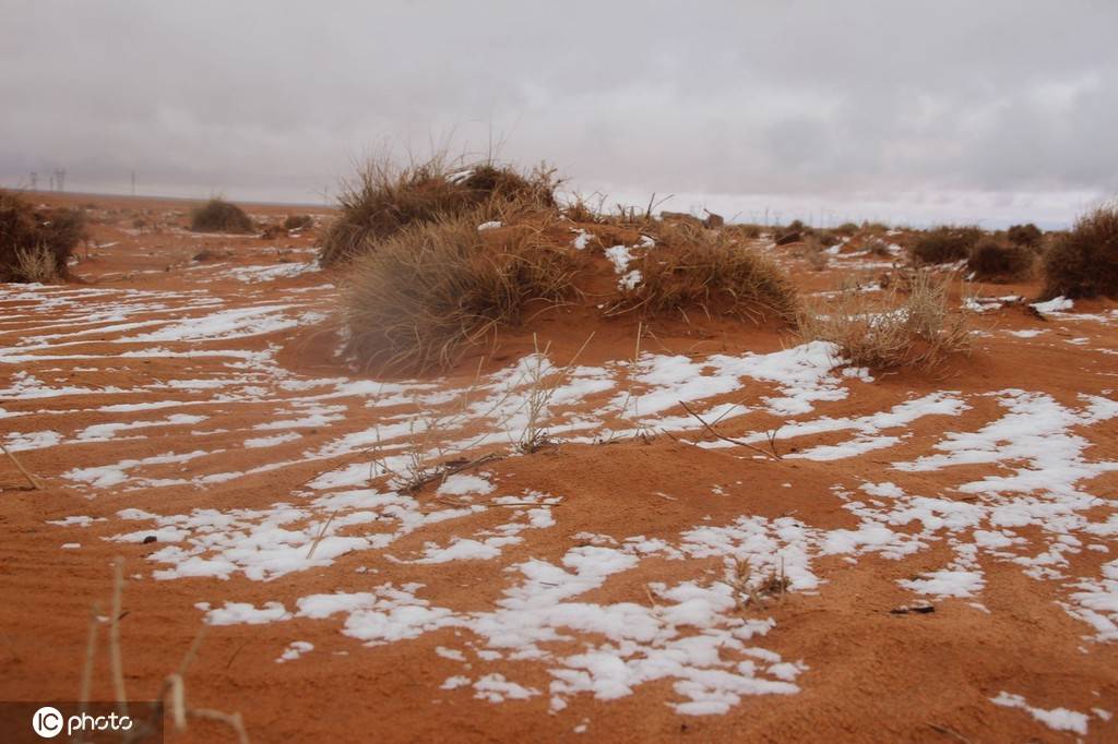 沙海变雪海撒哈拉沙漠罕见下雪