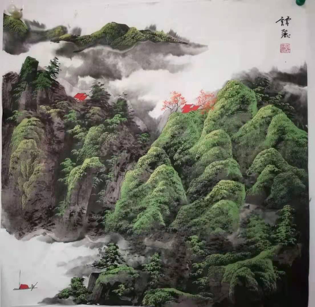 中国山水画家谭丽