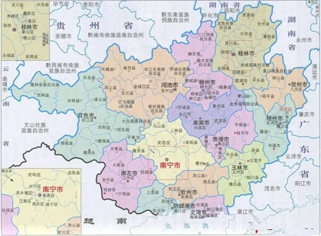 广西地理位置中国地图图片