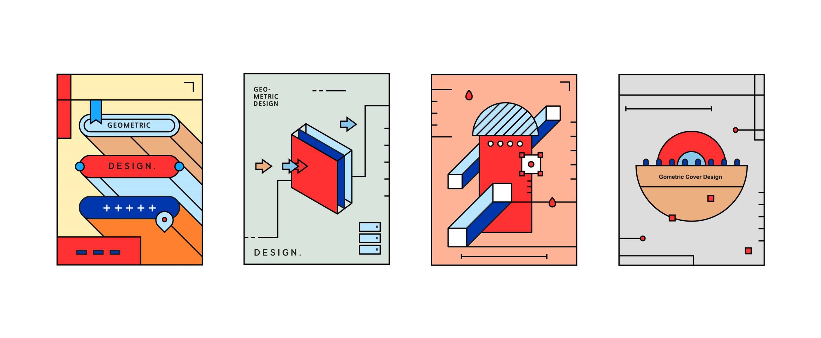 孟菲斯几何图形排版海报背景炫彩活动促销模板矢量ai设计素材图片