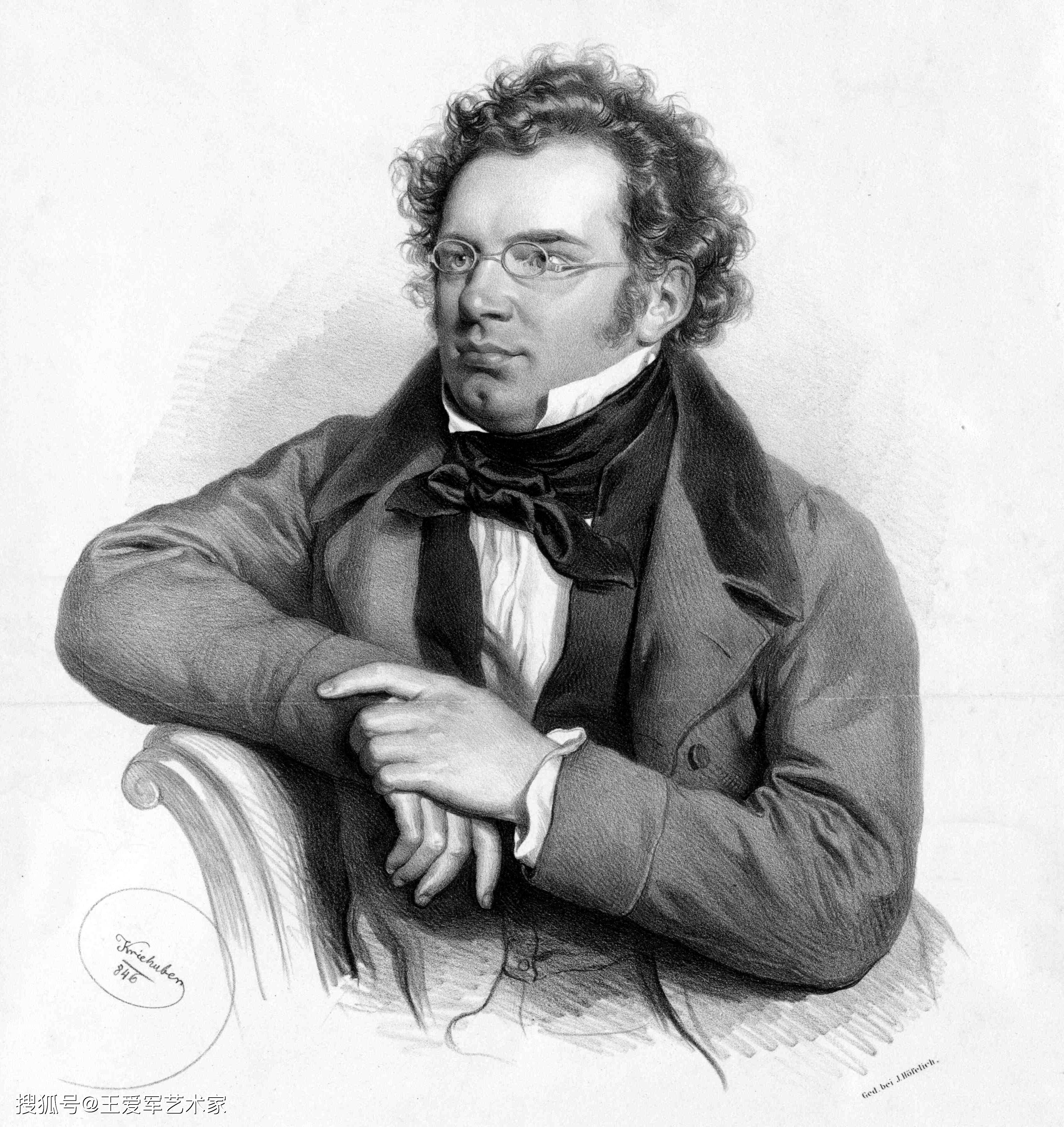 奥地利作曲家弗朗茨 舒伯特肖像画 王爱军 音乐 萨列里 父亲