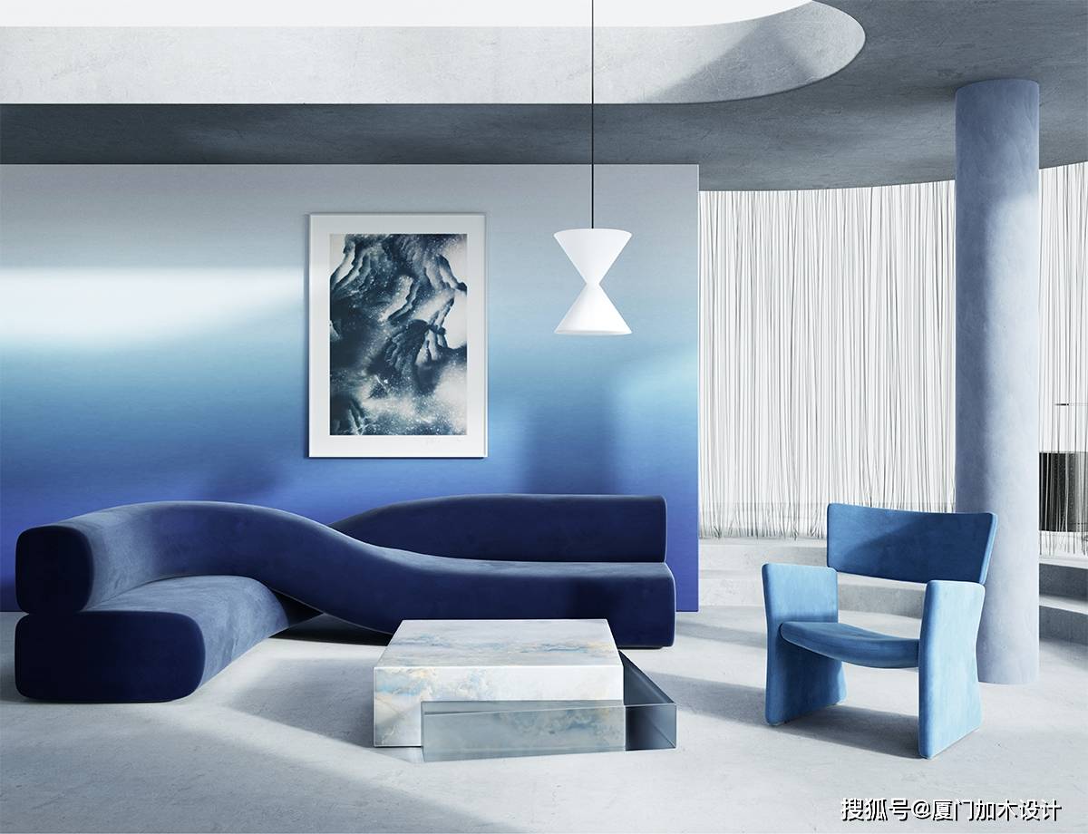 加木设计如何用蓝色沙发装饰你的客厅