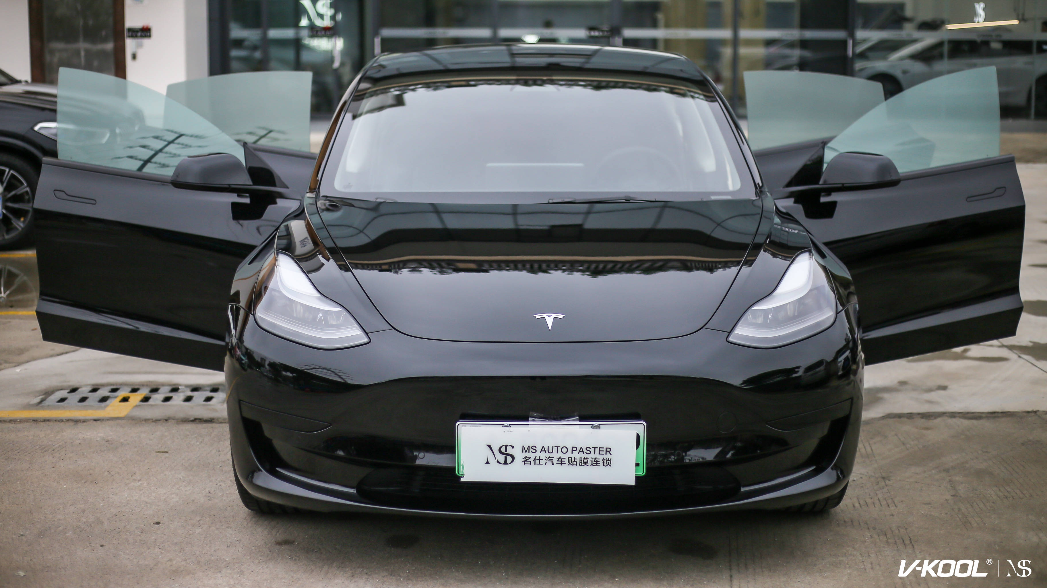 南宁名仕特斯拉model3威固隔热膜装贴效果图