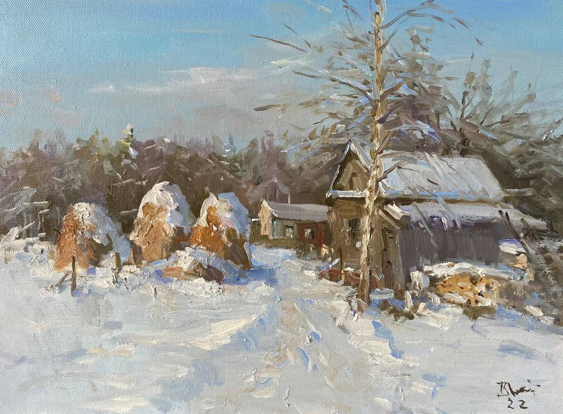 瑞雪时来20世纪俄罗斯风景画大师瓦伦丁德米特里耶夫的雪景画