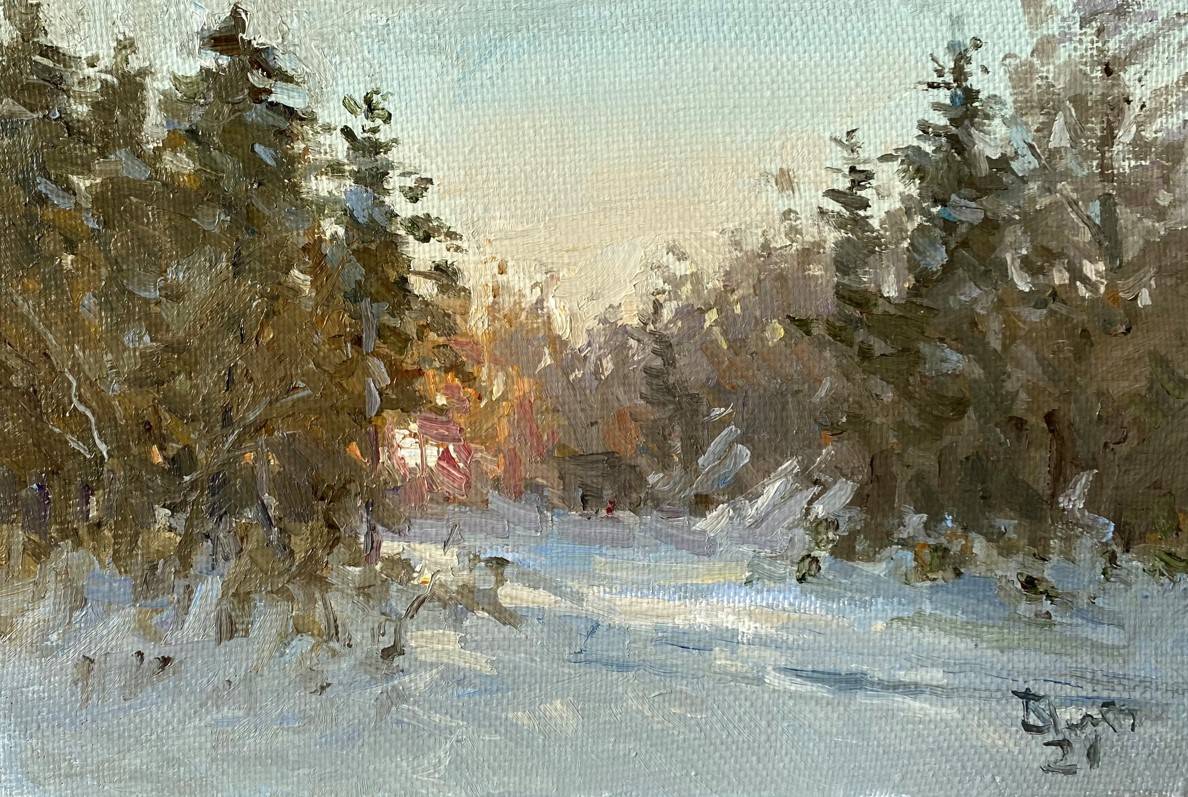 瑞雪时来20世纪俄罗斯风景画大师瓦伦丁德米特里耶夫的雪景画