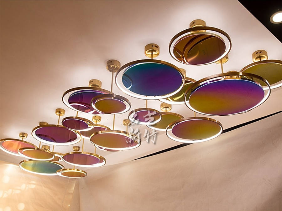 后现代七彩艺术吊灯 定制空间沉浸式光影艺术_灯具_风格_设计