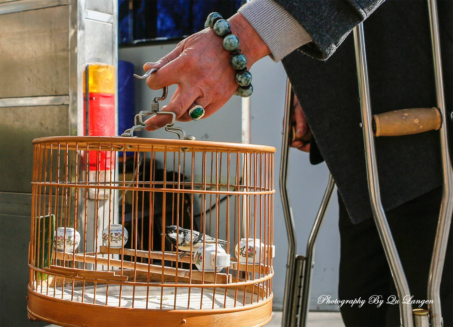 京城市井生活之一:京城遛鸟人_鸟笼_北京_布罩