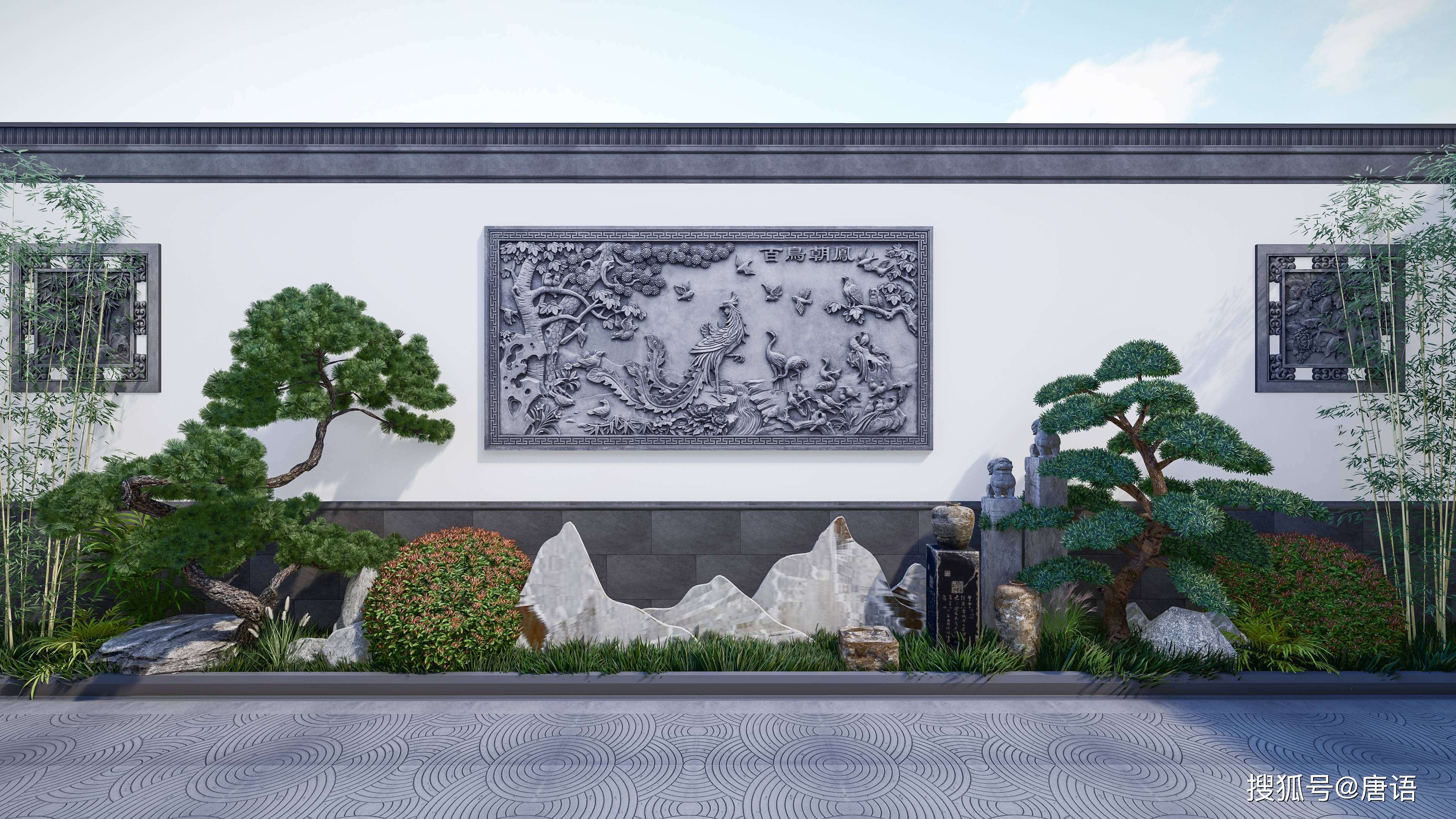 八字影壁墙图片大全唐语景观中式苏式徽派建筑砖雕材料生产厂家