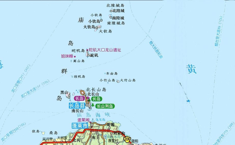 北隍城岛与辽宁大连旅顺口的老铁山角隔海相望