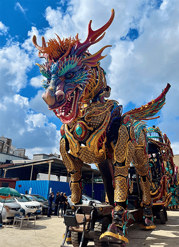 博涛文化丨高科技巨型机械艺术装置襄阳华侨城麒麟金璃