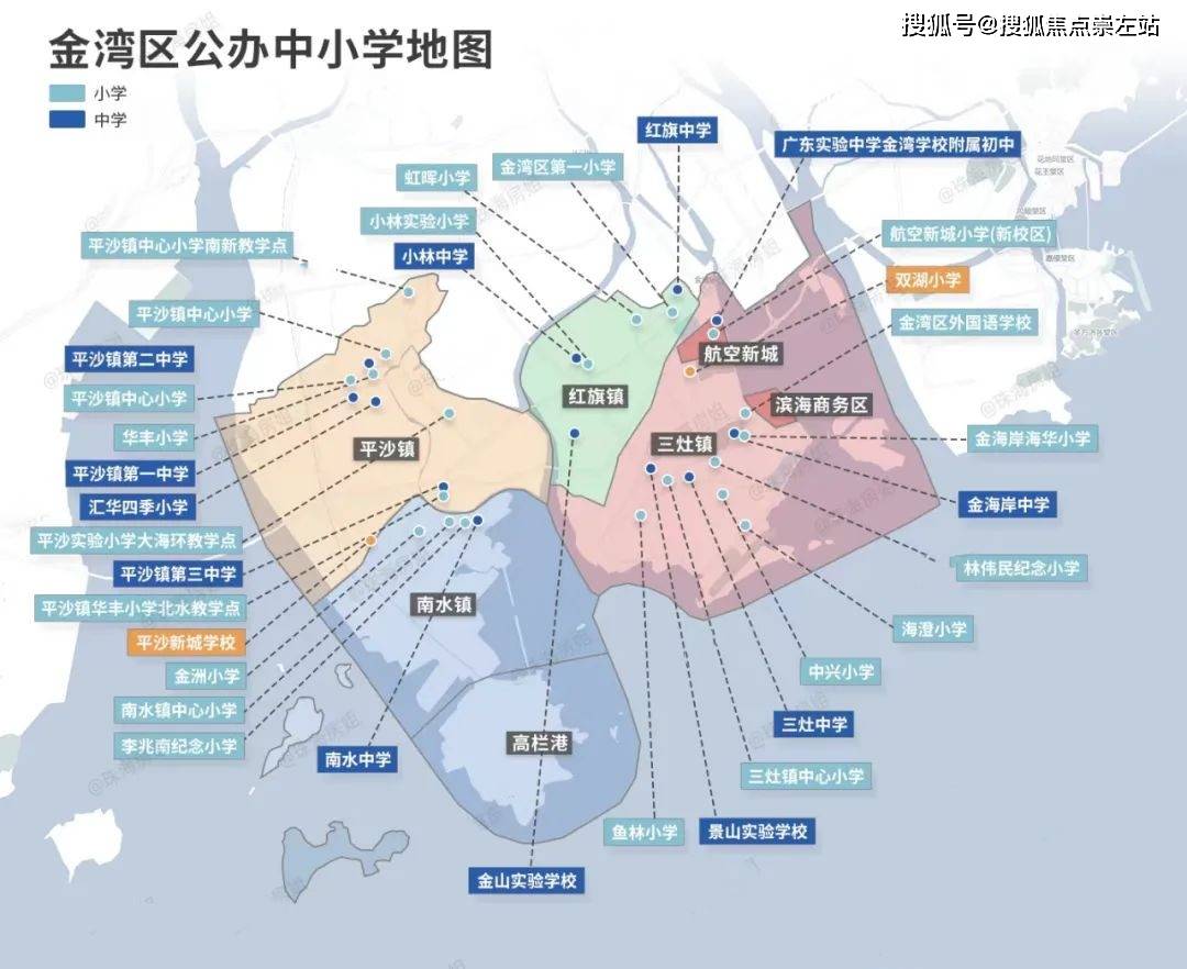 招生範圍為金灣區義務教育階段公辦學校按教育行政部門劃定的區域招生