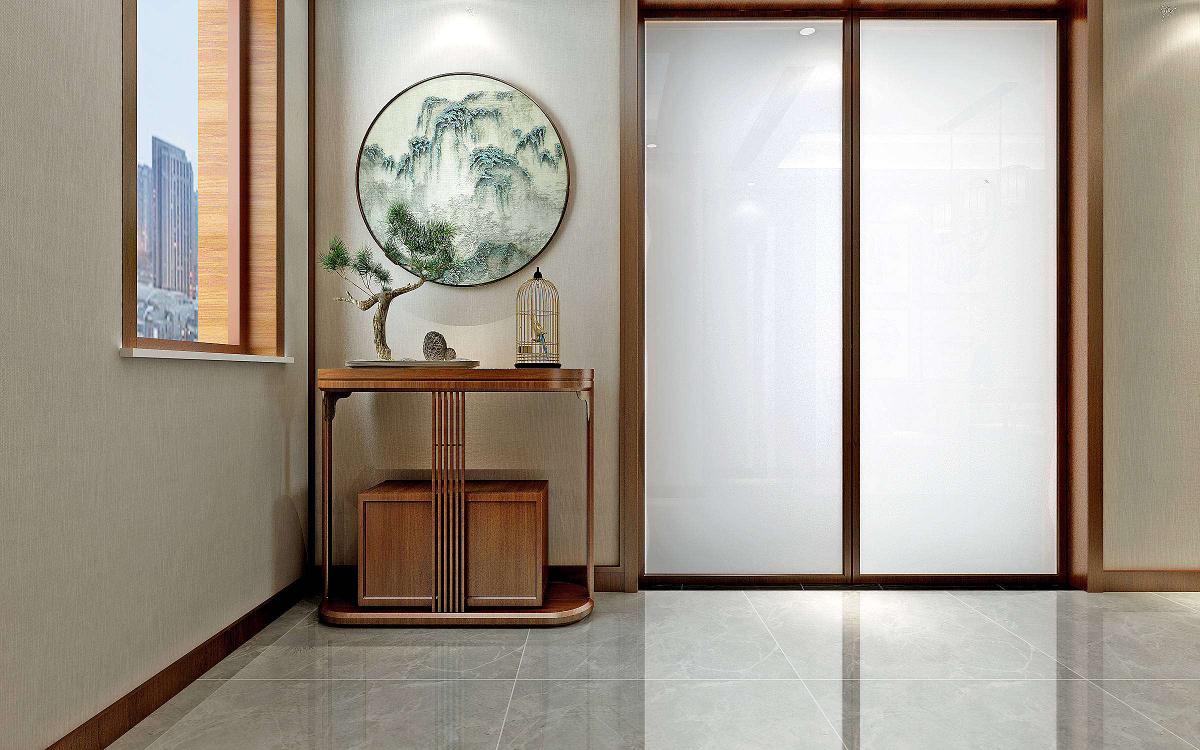 卧龙大观144平新中式装修效果图设计师马文文