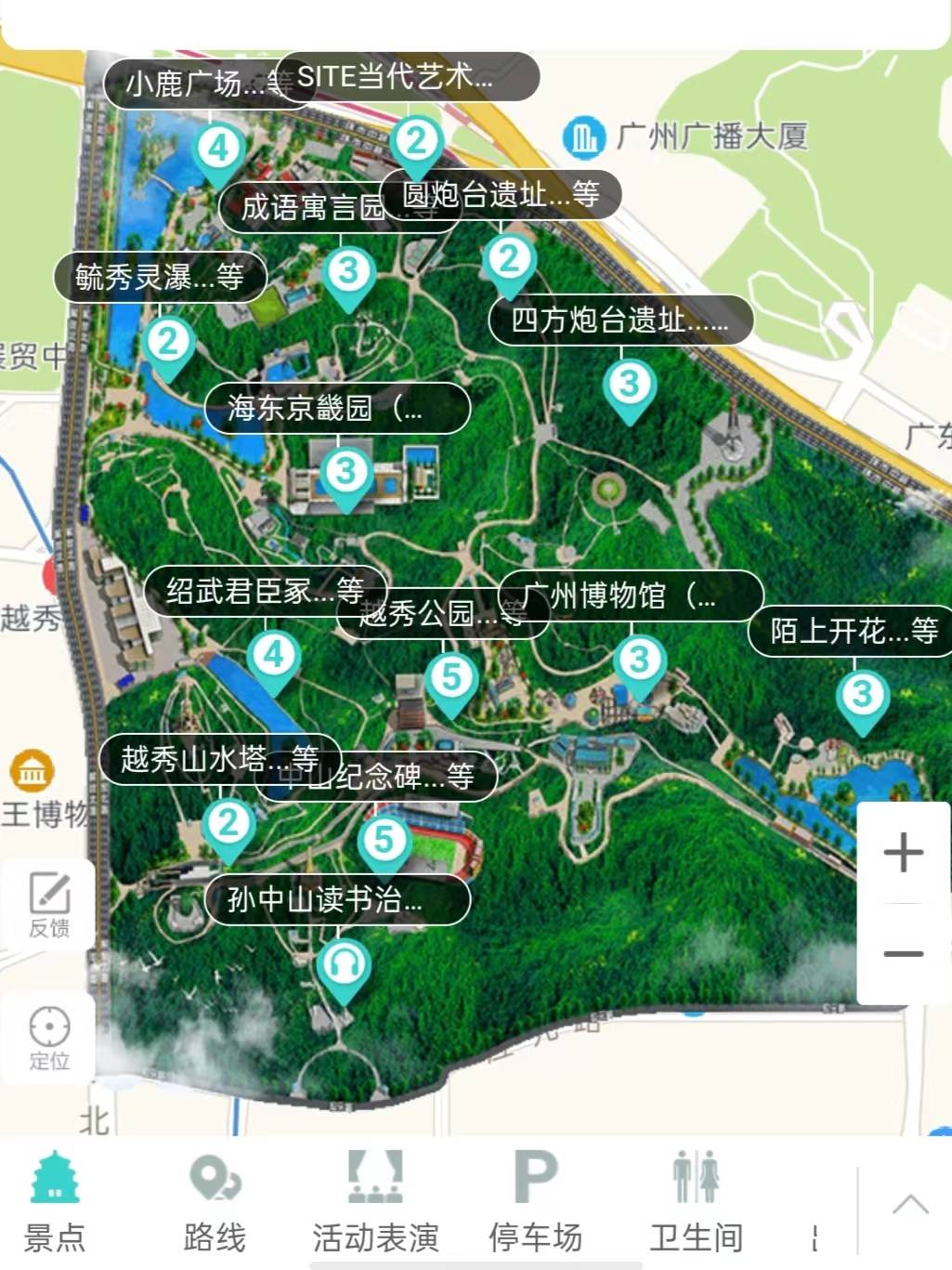 广州越秀公园平面图图片