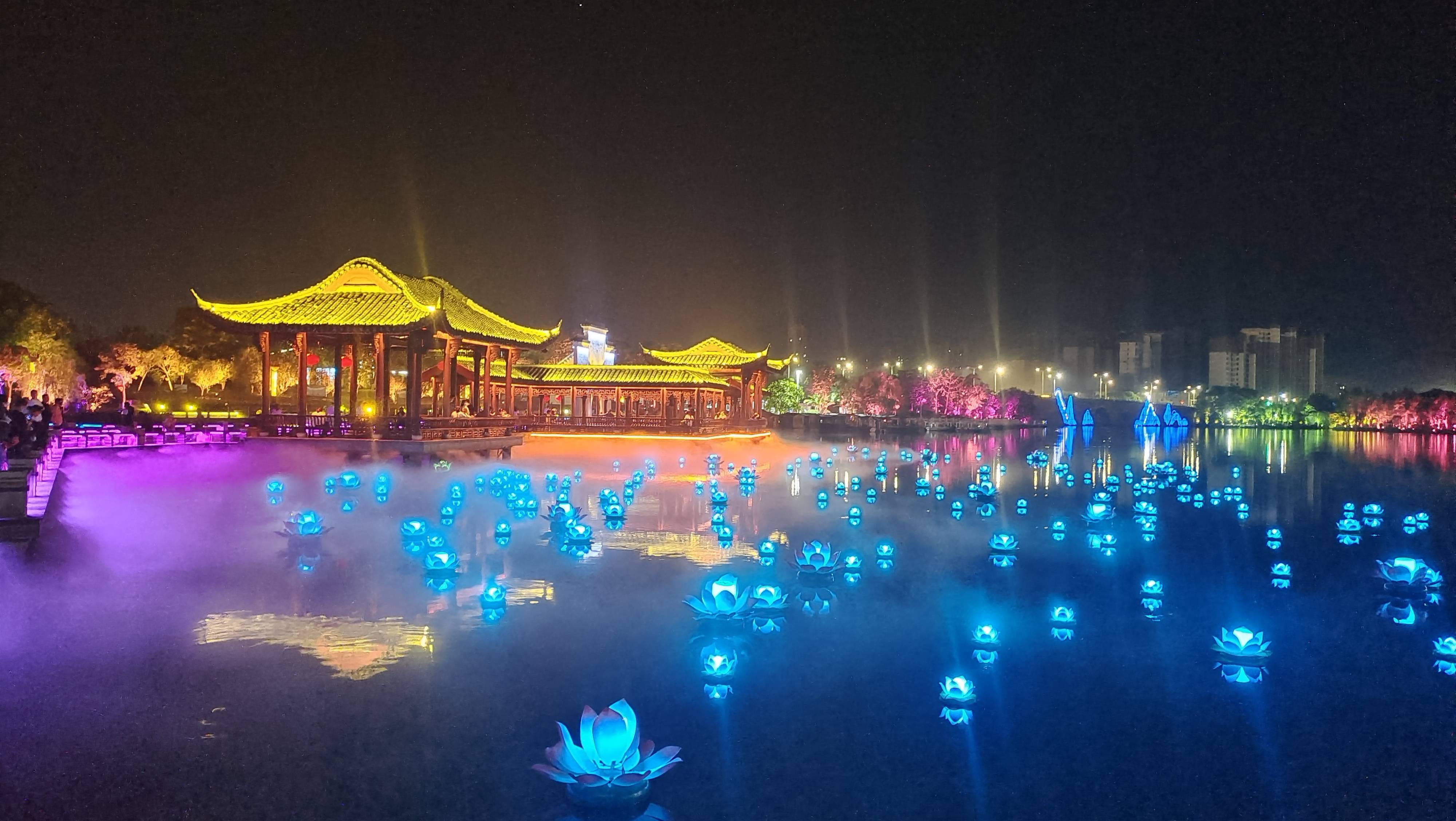 美丽吉安后河梦回庐陵景区夜景欣赏