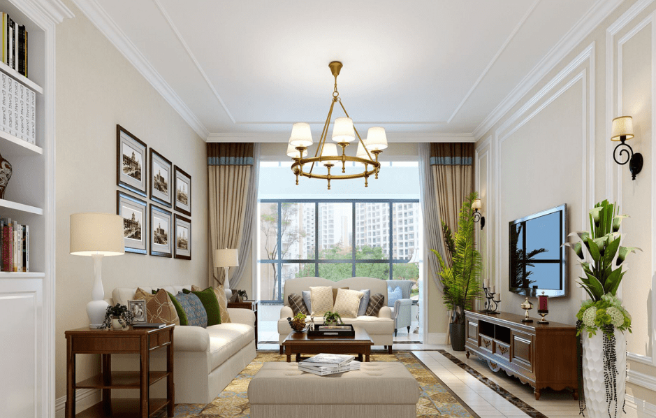 平面式吊顶无需任何造型和层次,不占用客厅层高,同时又保持了简洁利落