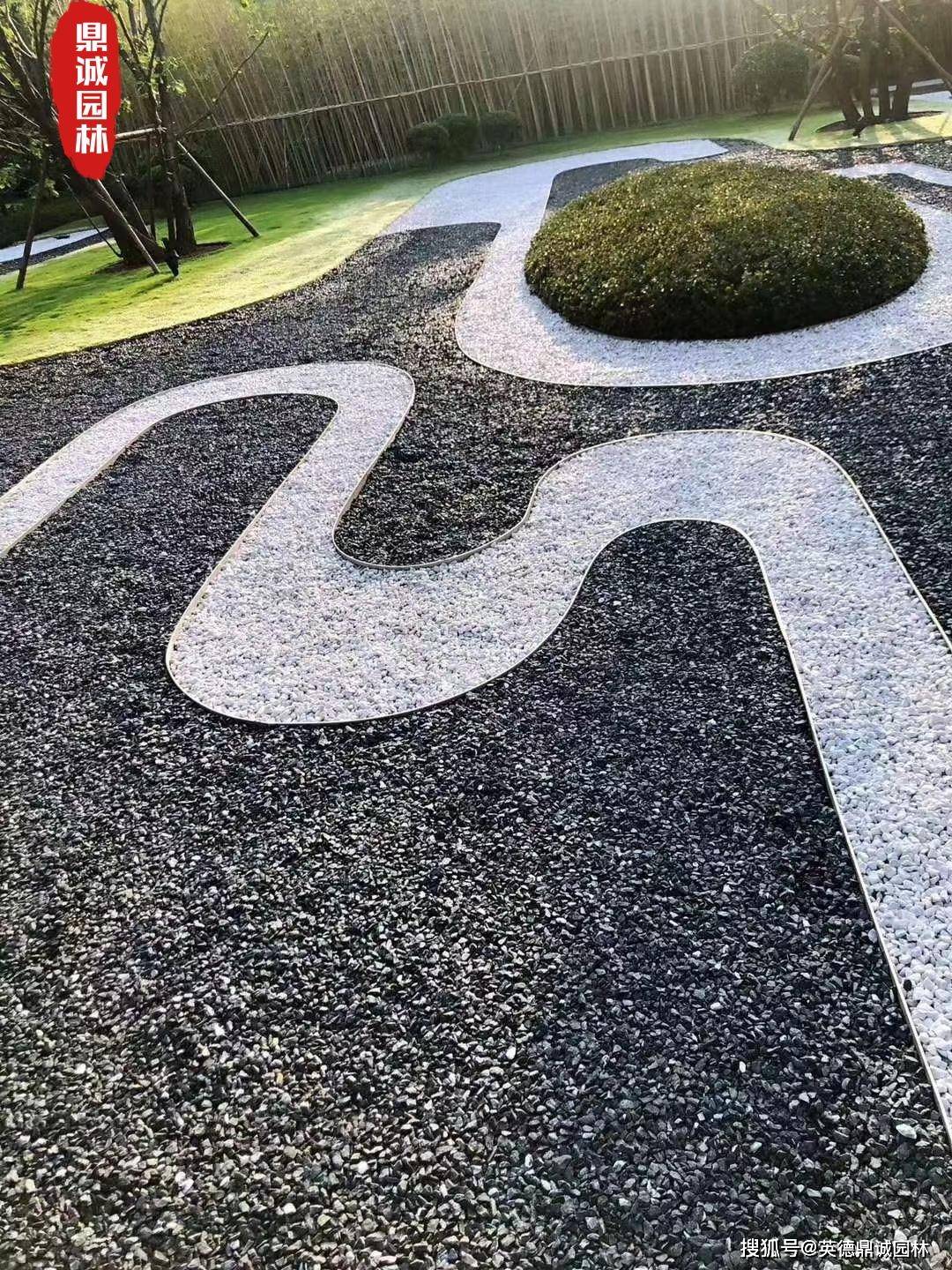 砾石庭院公园景观铺路石 砾石建筑工程搅拌石料_石材_地方_黑色