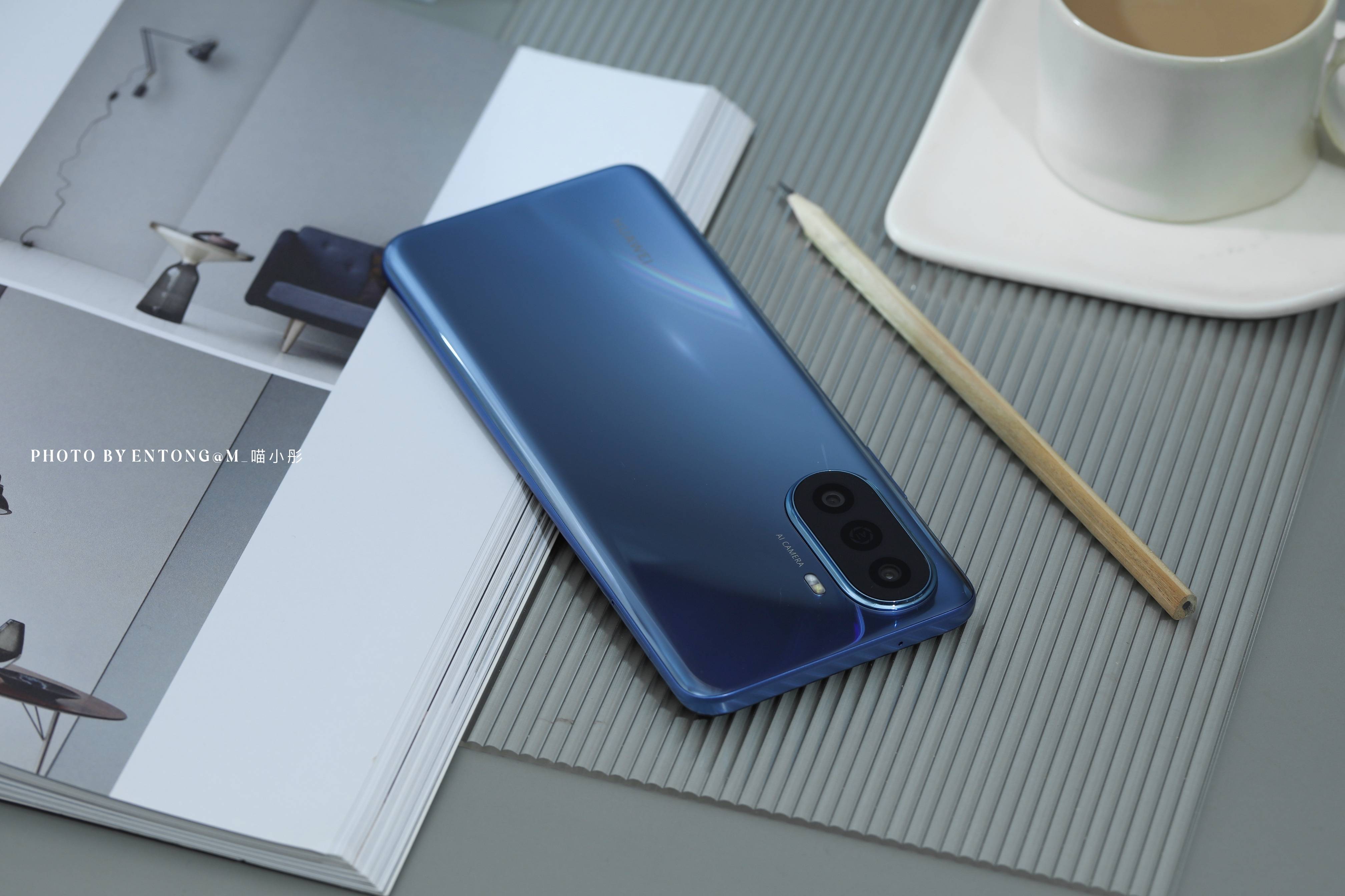 来晒一组华为畅享50手机冰晶蓝配色图赏