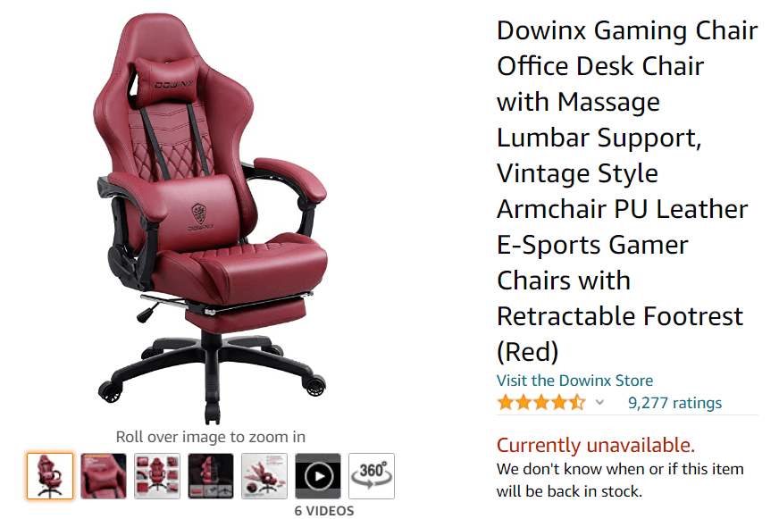 表达"椅子"的词有 :gamingchair/officedeskchair/gamer chairs 等