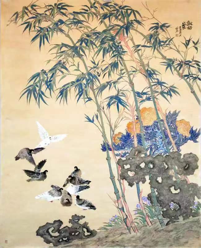 (中国国画家协会主办)2005年作品《版纳风情》获首届丝绸之路甘肃省