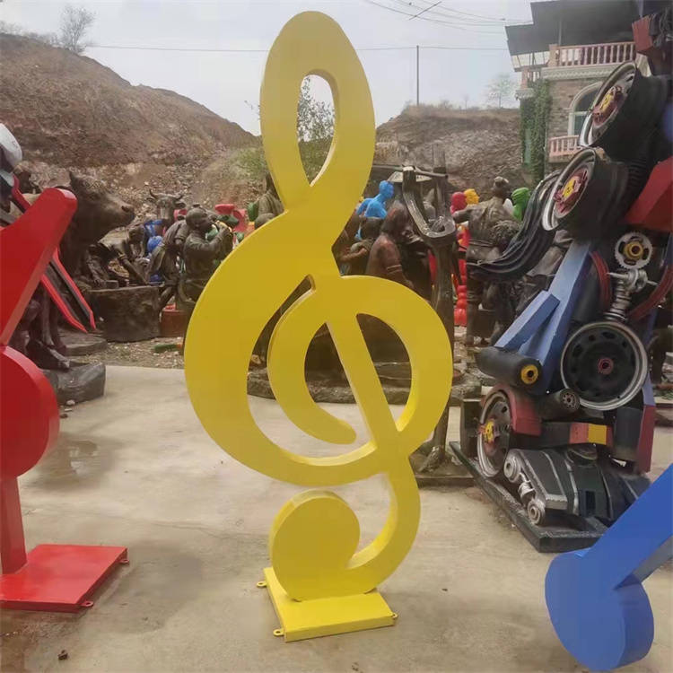 不锈钢音符雕塑 音乐主题景观雕塑