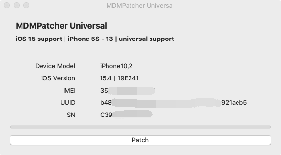 MDMPatcher Universal 免费绕过MDM配置锁，免越狱！！