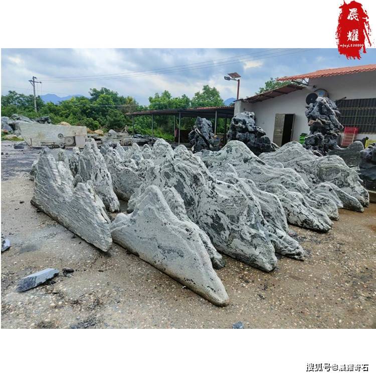 雪浪石景观石,雪浪石与泰山石有什么关系?泰山石加工切片石_造景_图案_环境